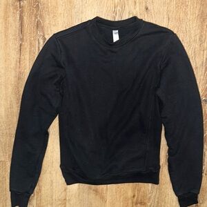 Heavy Terry Longsleeve Crewneck Pullover Black XS